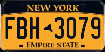 NY license plate FBH3079