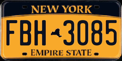 NY license plate FBH3085