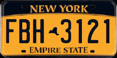 NY license plate FBH3121