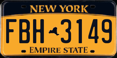 NY license plate FBH3149