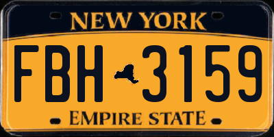 NY license plate FBH3159