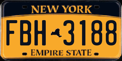 NY license plate FBH3188