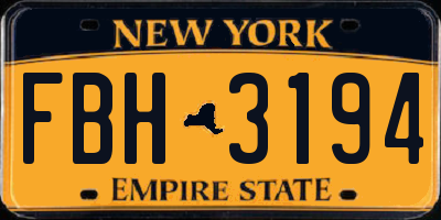 NY license plate FBH3194