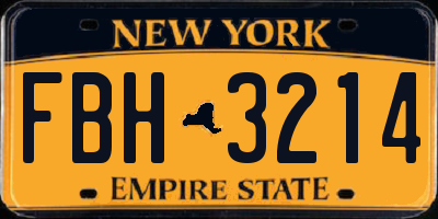 NY license plate FBH3214