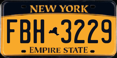 NY license plate FBH3229