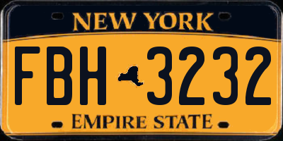 NY license plate FBH3232