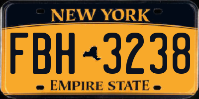 NY license plate FBH3238