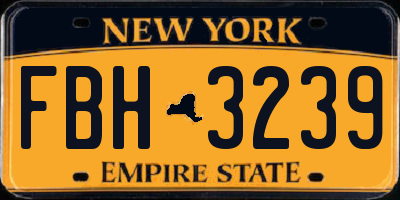 NY license plate FBH3239