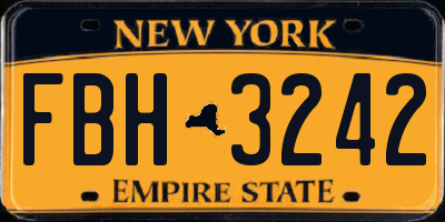 NY license plate FBH3242