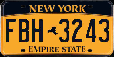 NY license plate FBH3243