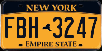 NY license plate FBH3247