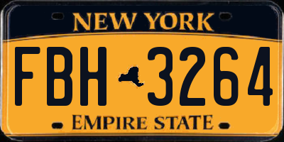 NY license plate FBH3264