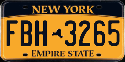 NY license plate FBH3265
