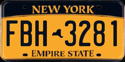 NY license plate FBH3281