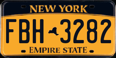 NY license plate FBH3282