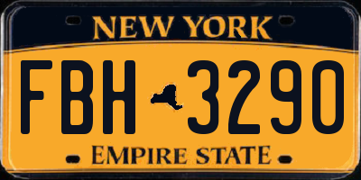 NY license plate FBH3290