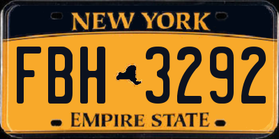 NY license plate FBH3292