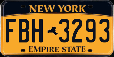 NY license plate FBH3293