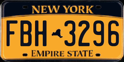 NY license plate FBH3296
