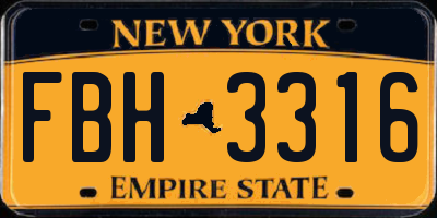 NY license plate FBH3316