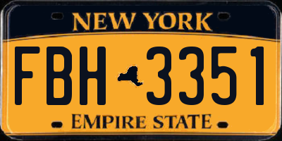 NY license plate FBH3351