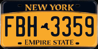 NY license plate FBH3359