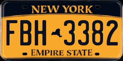 NY license plate FBH3382