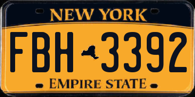 NY license plate FBH3392