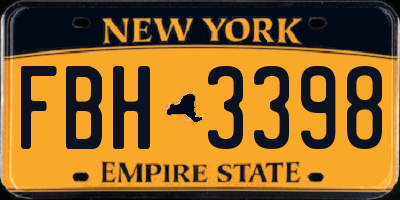 NY license plate FBH3398