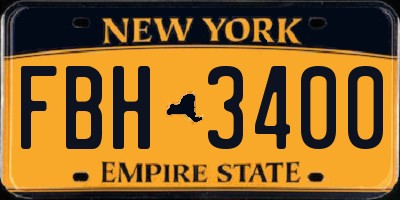 NY license plate FBH3400