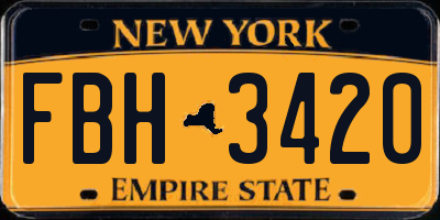NY license plate FBH3420