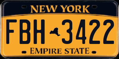 NY license plate FBH3422