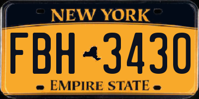 NY license plate FBH3430