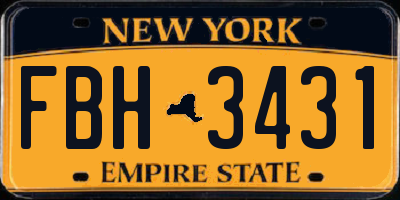NY license plate FBH3431
