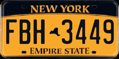 NY license plate FBH3449
