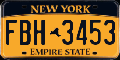 NY license plate FBH3453