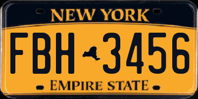 NY license plate FBH3456