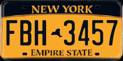 NY license plate FBH3457