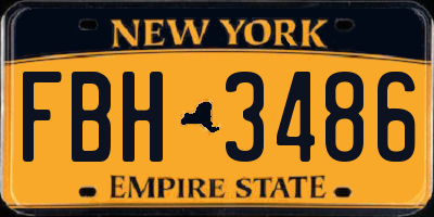 NY license plate FBH3486