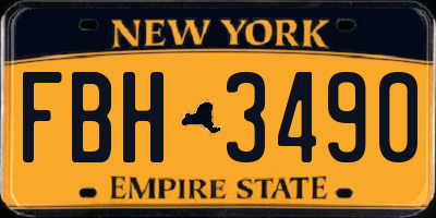 NY license plate FBH3490