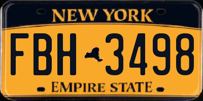 NY license plate FBH3498