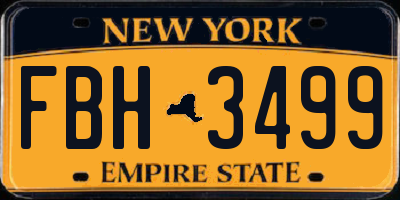 NY license plate FBH3499