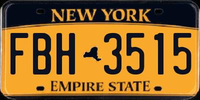 NY license plate FBH3515