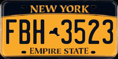 NY license plate FBH3523