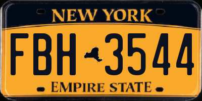 NY license plate FBH3544