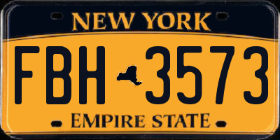 NY license plate FBH3573