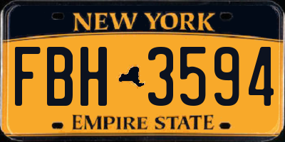 NY license plate FBH3594