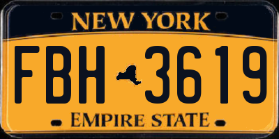 NY license plate FBH3619