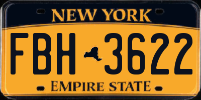 NY license plate FBH3622