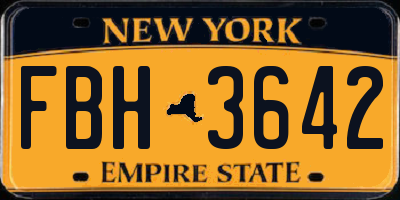 NY license plate FBH3642
